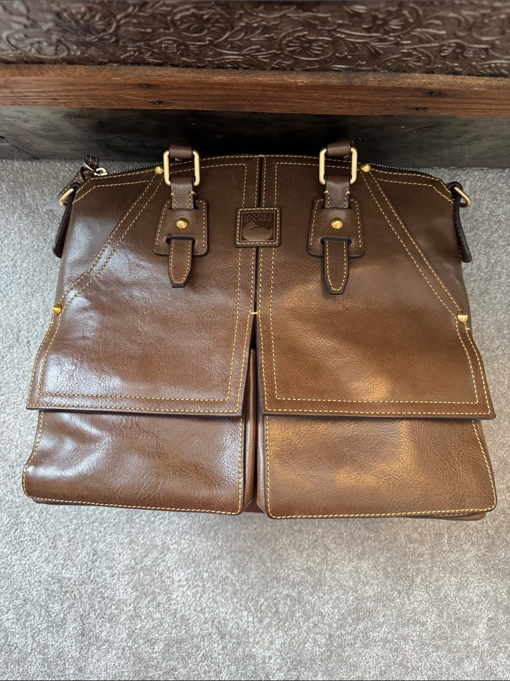 Dooney & Bourke Florentine Clayton in Elephant with strap - Picture 10 of 16